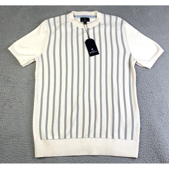 NWT The Original Ben Sherman Sweater Mens Small Short Sleeve Cotton Blend - Picture 1 of 7